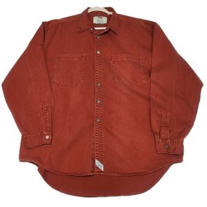 Levi's Long Sleeve Button Up Shirt Orange Spring Casual Size XL